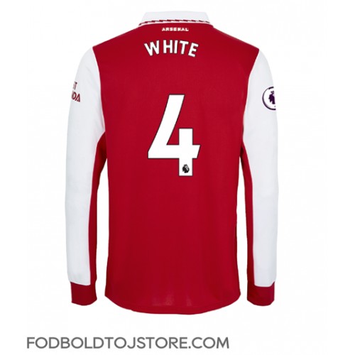 Arsenal Benjamin White #4 Hjemmebanetrøje 2022-23 Langærmet